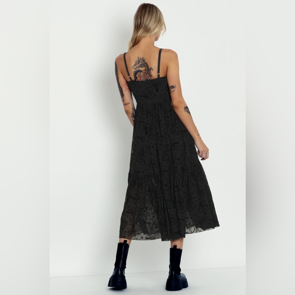 Blackmilk Flocktapus Sheer Midaxi Dress ~ LIMITED Black Size Large - Picture 5 of 16